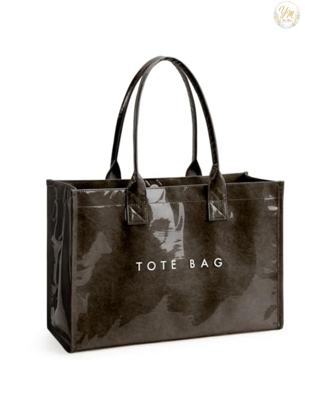 PVC Kraft Paper Tote Bag Women's Large Capacity Handbag Waterproof Top Handle